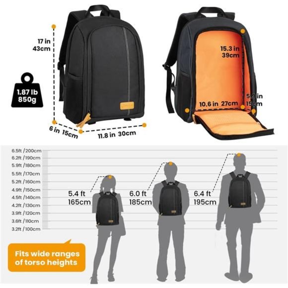 Camera Backpack Waterproof Camera Bag Large Capacity Camera Case Photography - Picture 6 of 7